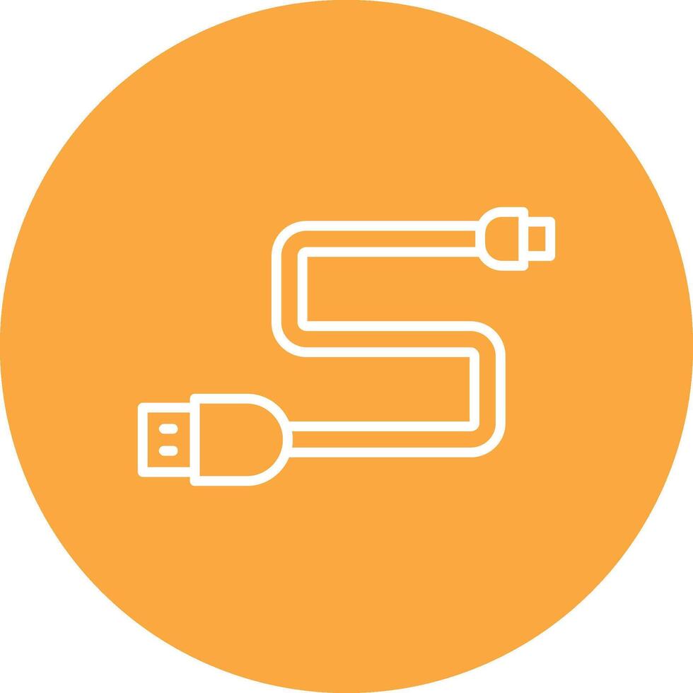 Usb Cable Line Multi Circle Icon vector