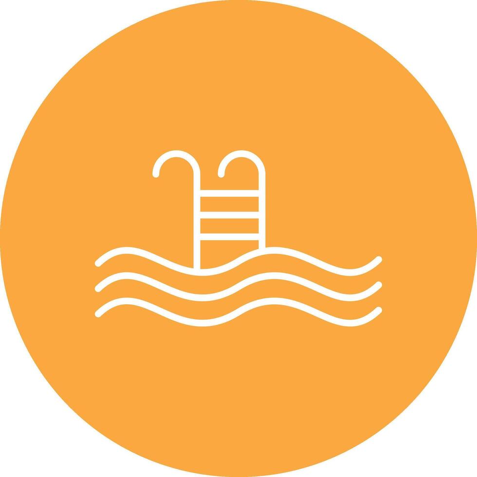Swimming Pool Line Multi Circle Icon vector