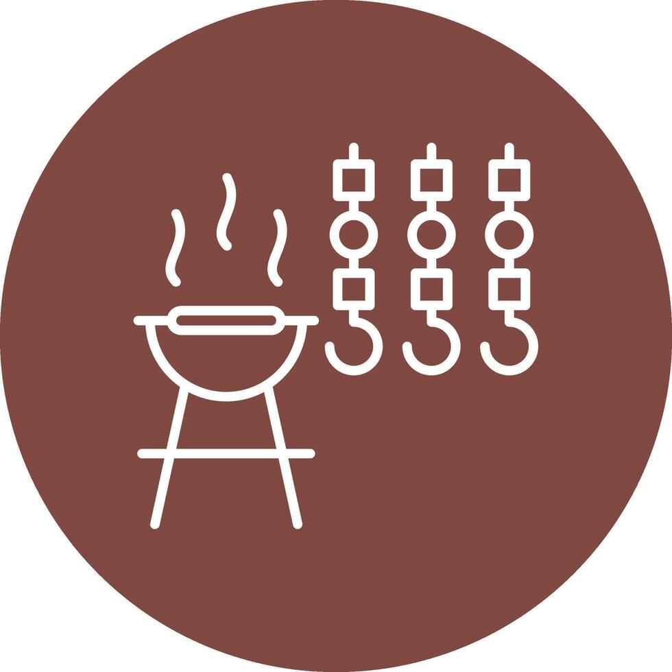 Bbq Line Multi Circle Icon vector