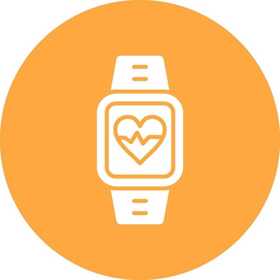 Heart Rate Monitor Glyph Multi Circle Icon vector