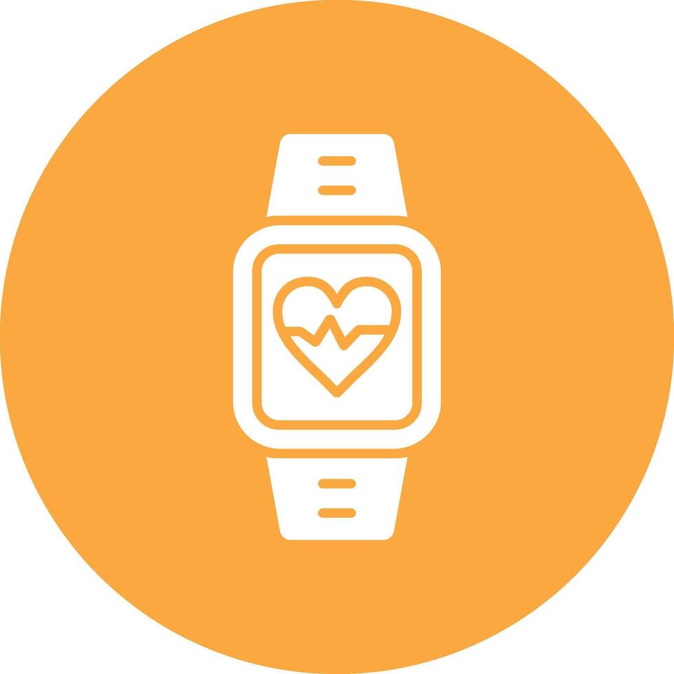 Heart Rate Monitor Glyph Multi Circle Icon vector