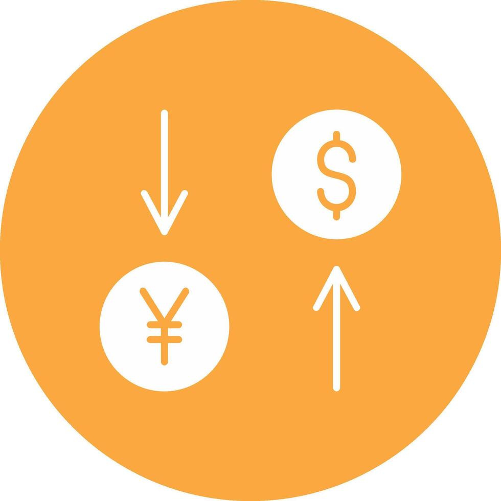 Exchange Rate Glyph Multi Circle Icon vector