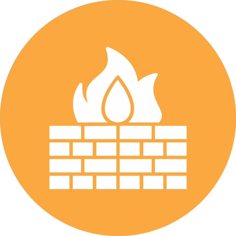 Firewall Glyph Multi Circle Icon vector