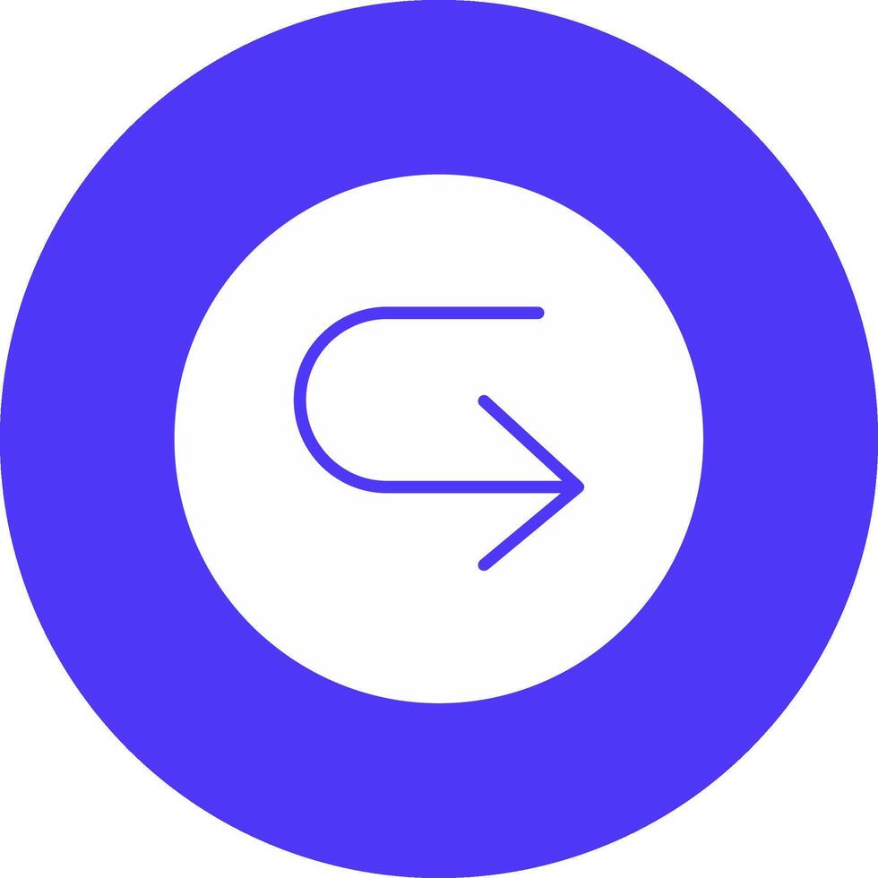 U Turn Glyph Multi Circle Icon vector