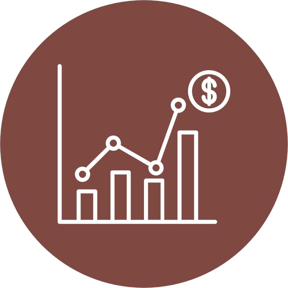 ventas Estadísticas línea multi circulo icono vector