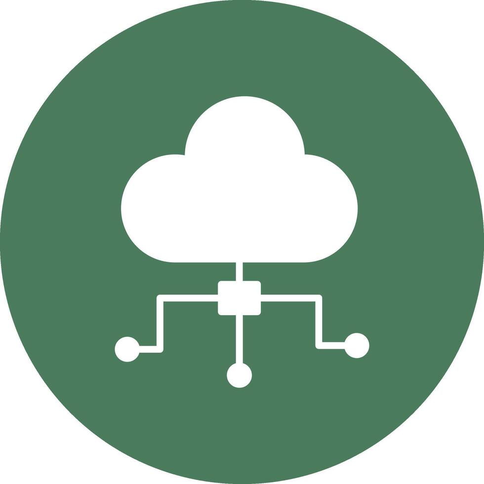 Cloud Computing Glyph Multi Circle Icon vector