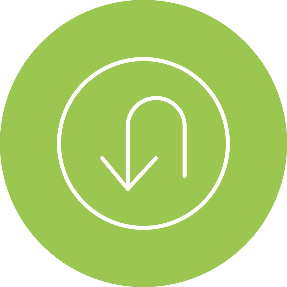 U Turn Line Multi Circle Icon vector