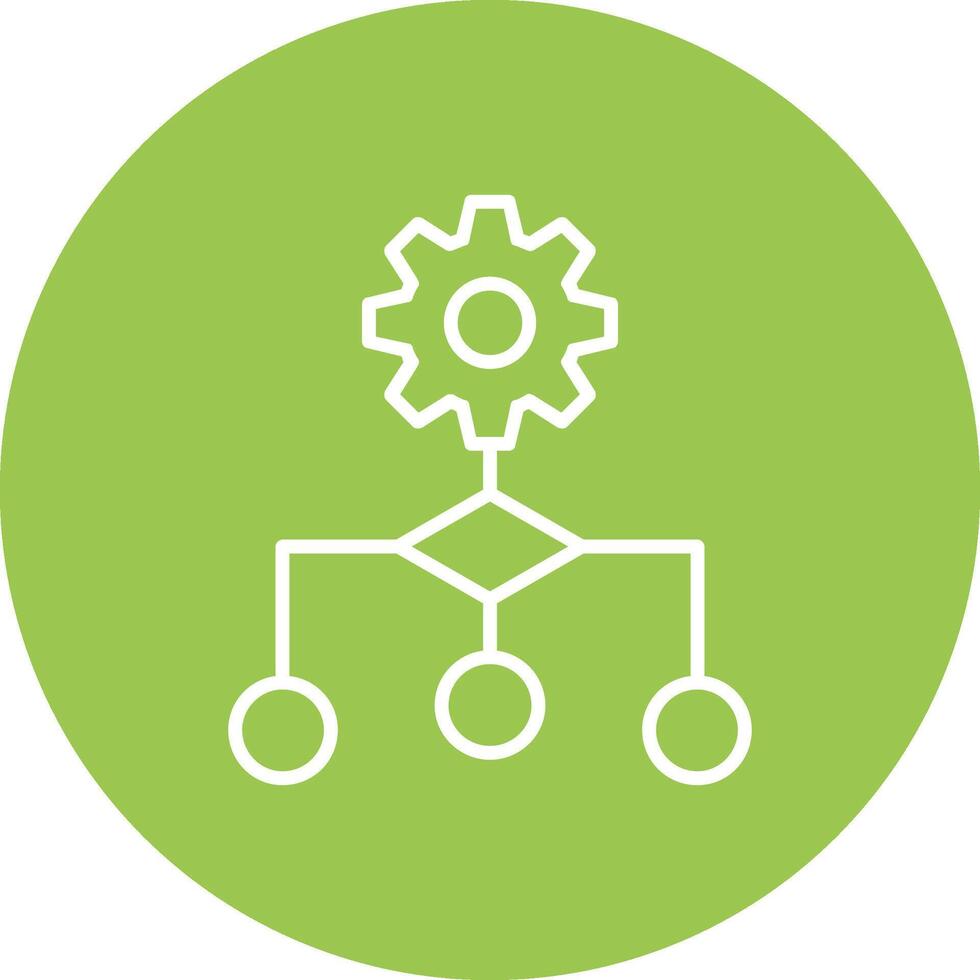 algoritmo línea multi circulo icono vector