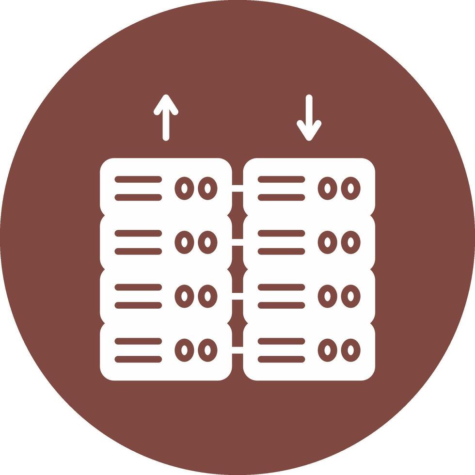 Data Center Glyph Multi Circle Icon vector