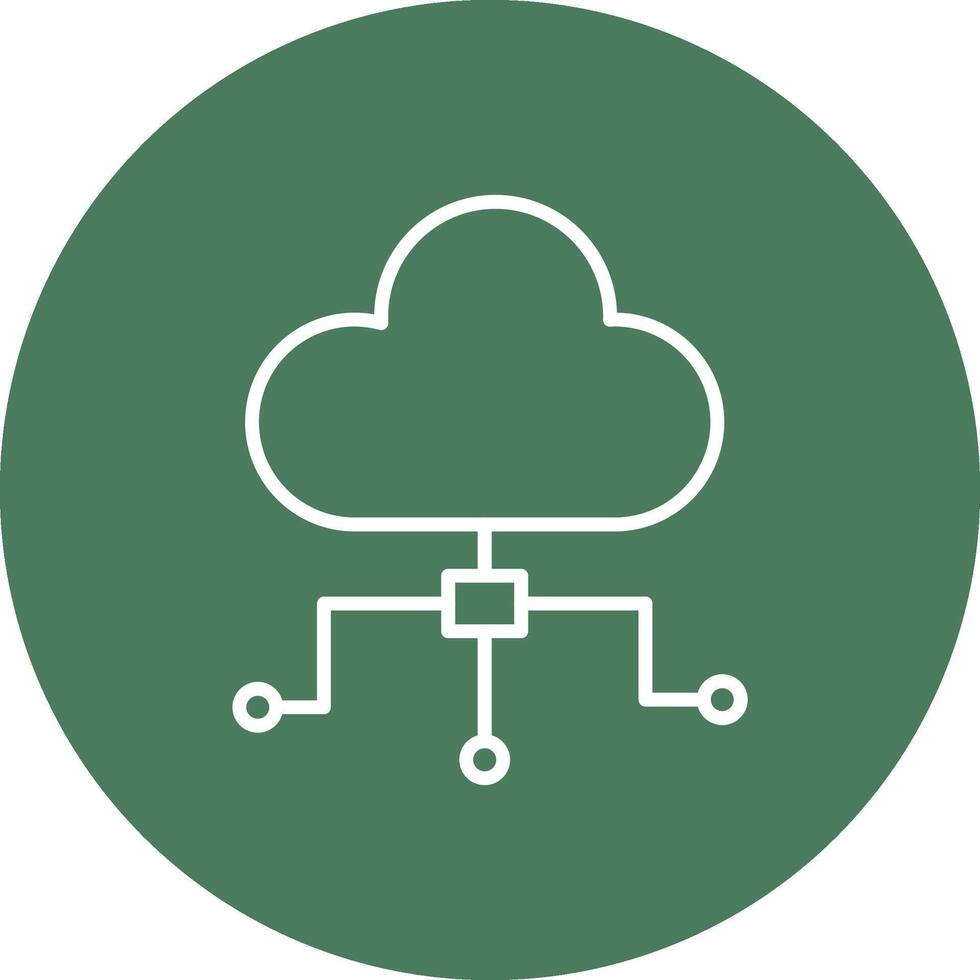 Cloud Computing Line Multi Circle Icon vector