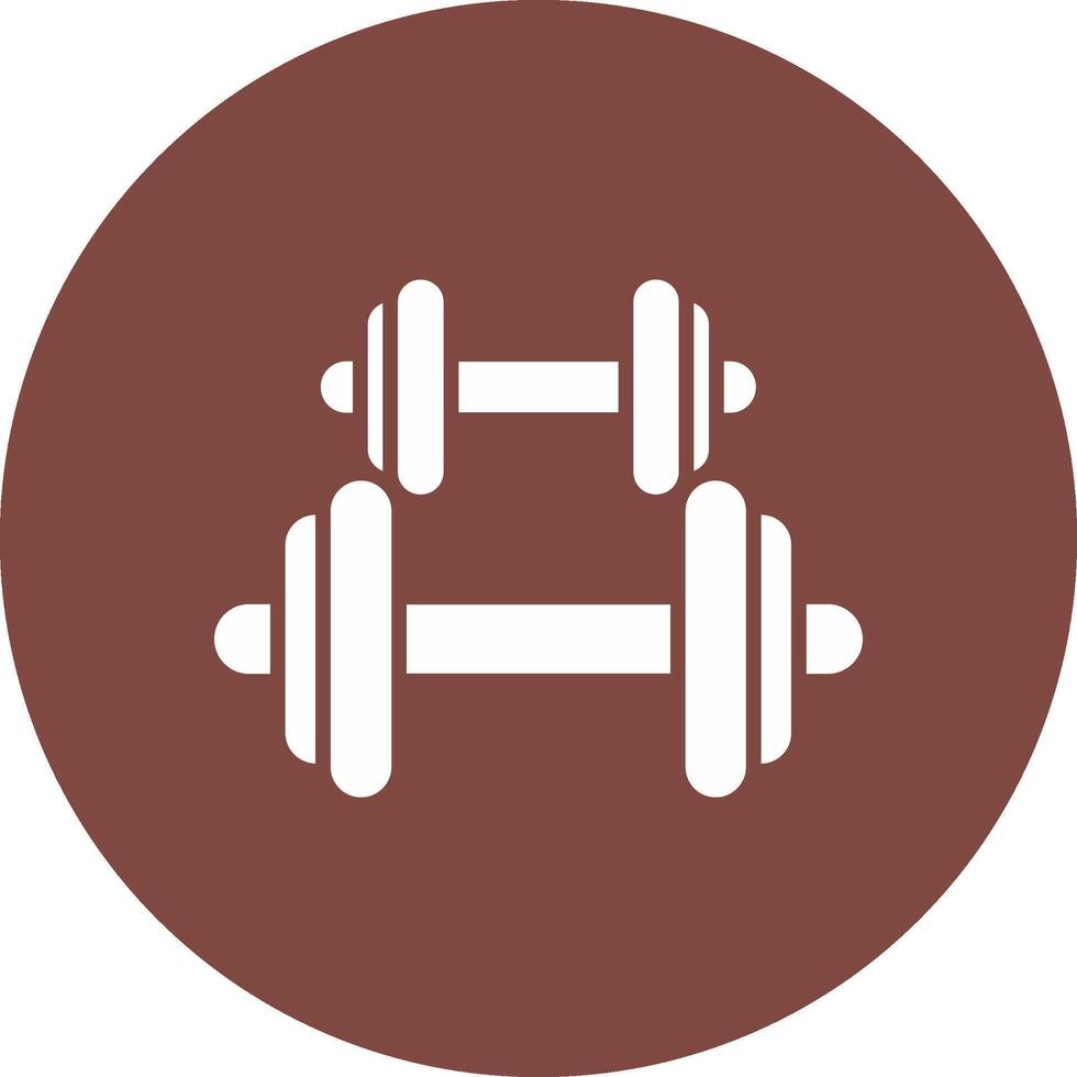 Dumbbell Glyph Multi Circle Icon vector