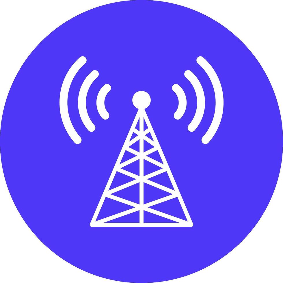 Radio Tower Glyph Multi Circle Icon vector