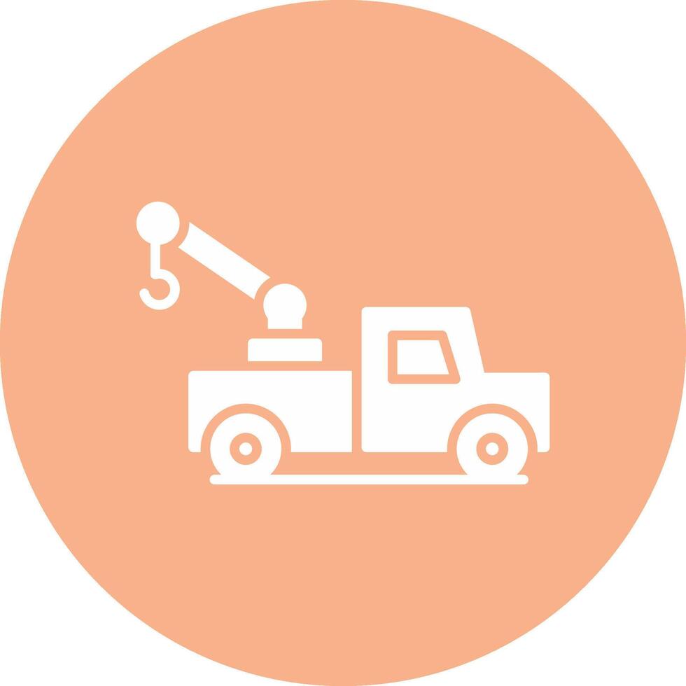 Tow Truck Glyph Multi Circle Icon vector