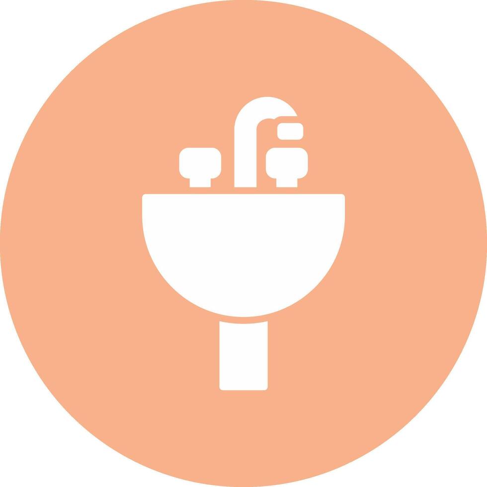 Sink Glyph Multi Circle Icon vector