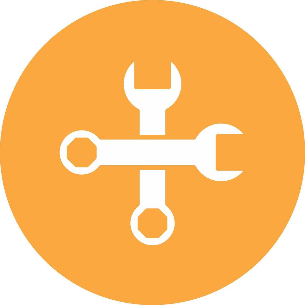 Spanner Glyph Multi Circle Icon vector