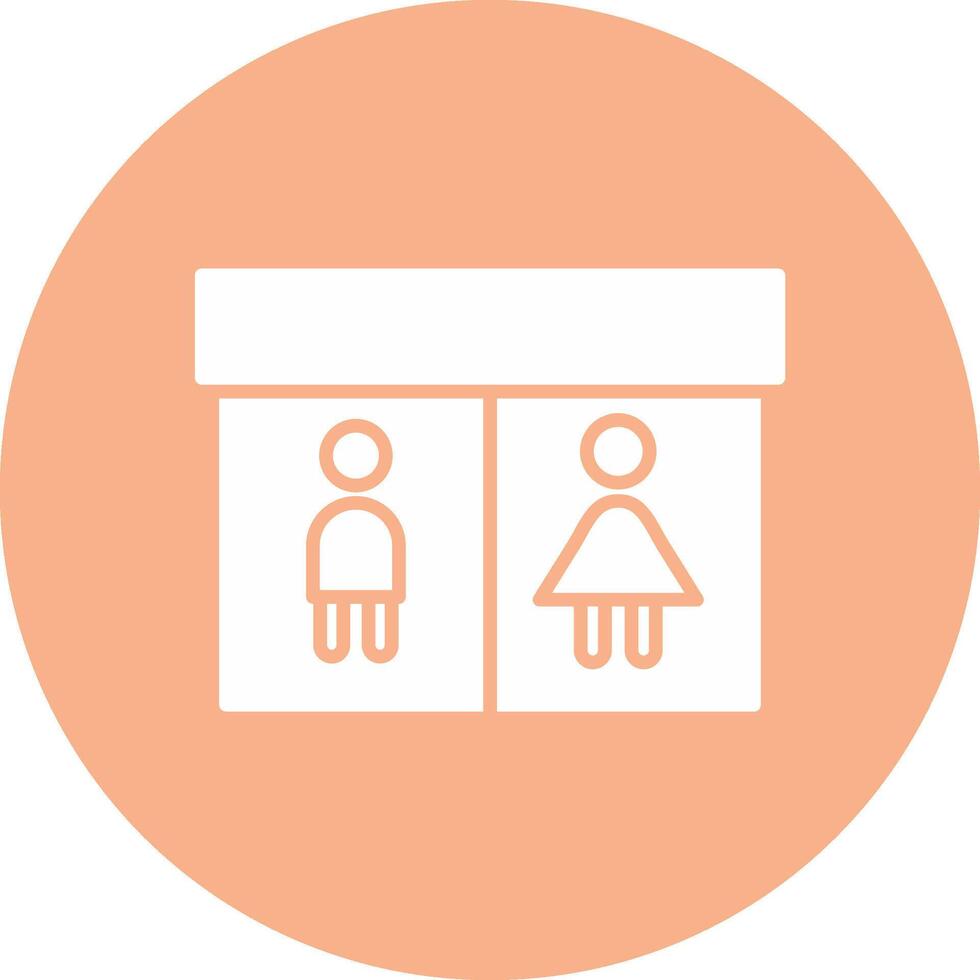 Public Toilet Glyph Multi Circle Icon vector