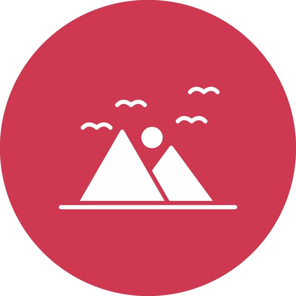 Mountains Glyph Multi Circle Icon vector