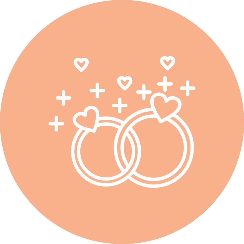 Wedding Rings Line Multi Circle Icon vector
