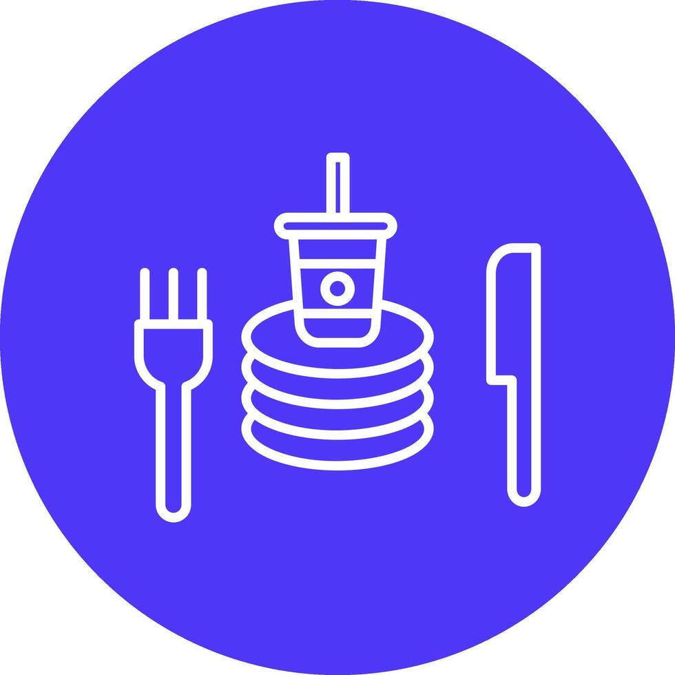 Tableware Line Multi Circle Icon vector