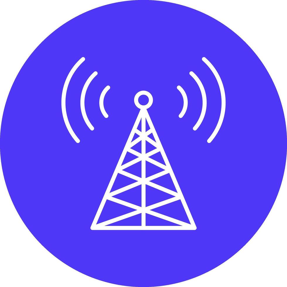 Radio Tower Line Multi Circle Icon vector