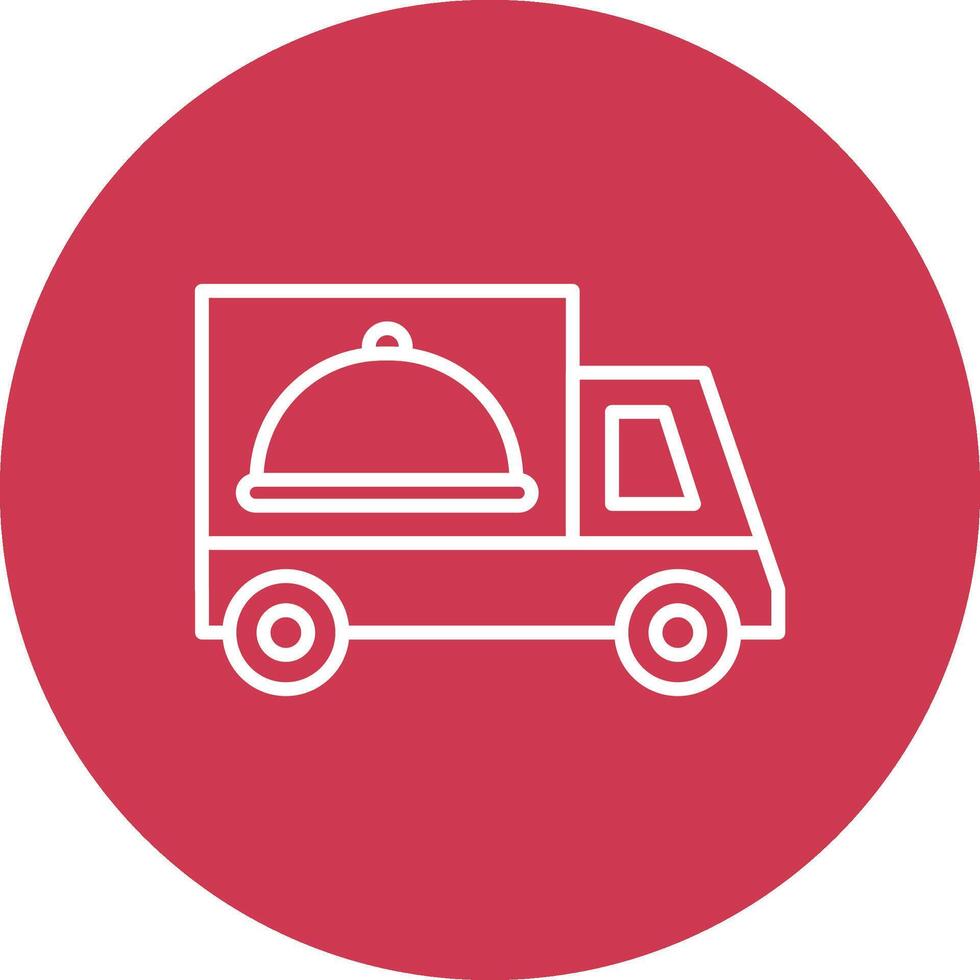 Food Delivery Line Multi Circle Icon vector