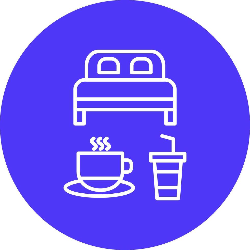 Bed And Breakfast Line Multi Circle Icon vector
