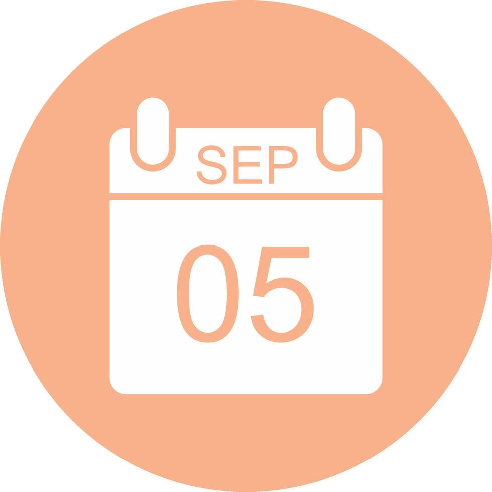 September Glyph Multi Circle Icon vector