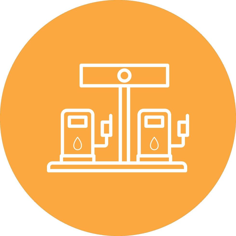 gasolina estación línea multi circulo icono vector