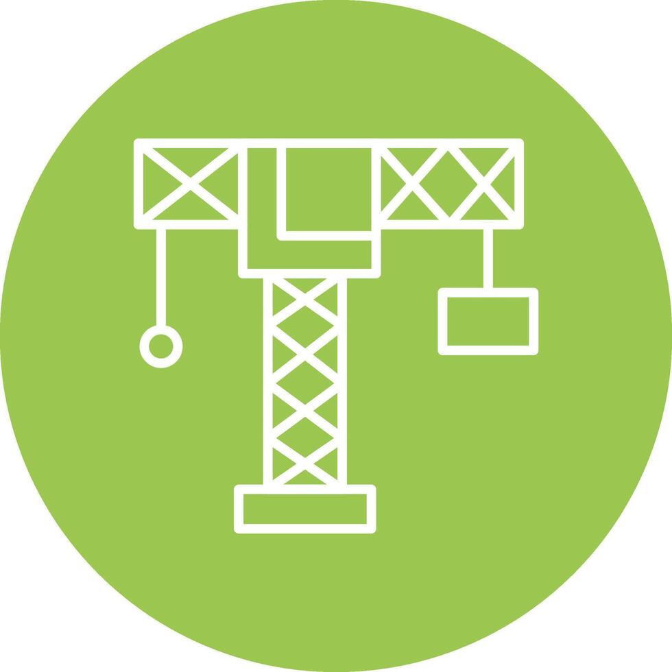 Crane Line Multi Circle Icon vector