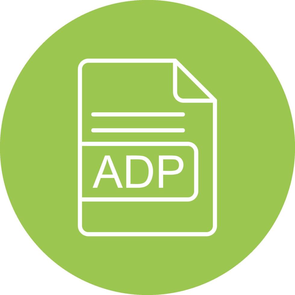 adp archivo formato línea multi circulo icono vector