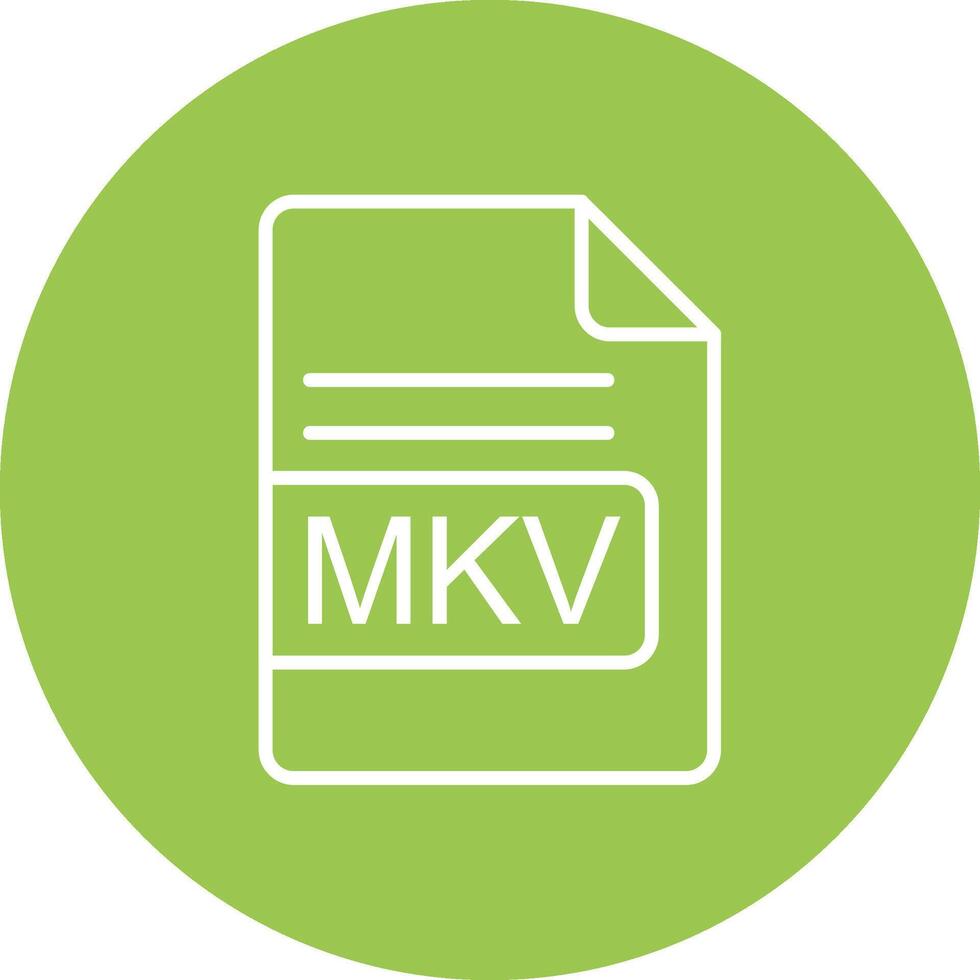 MKV File Format Line Multi Circle Icon vector