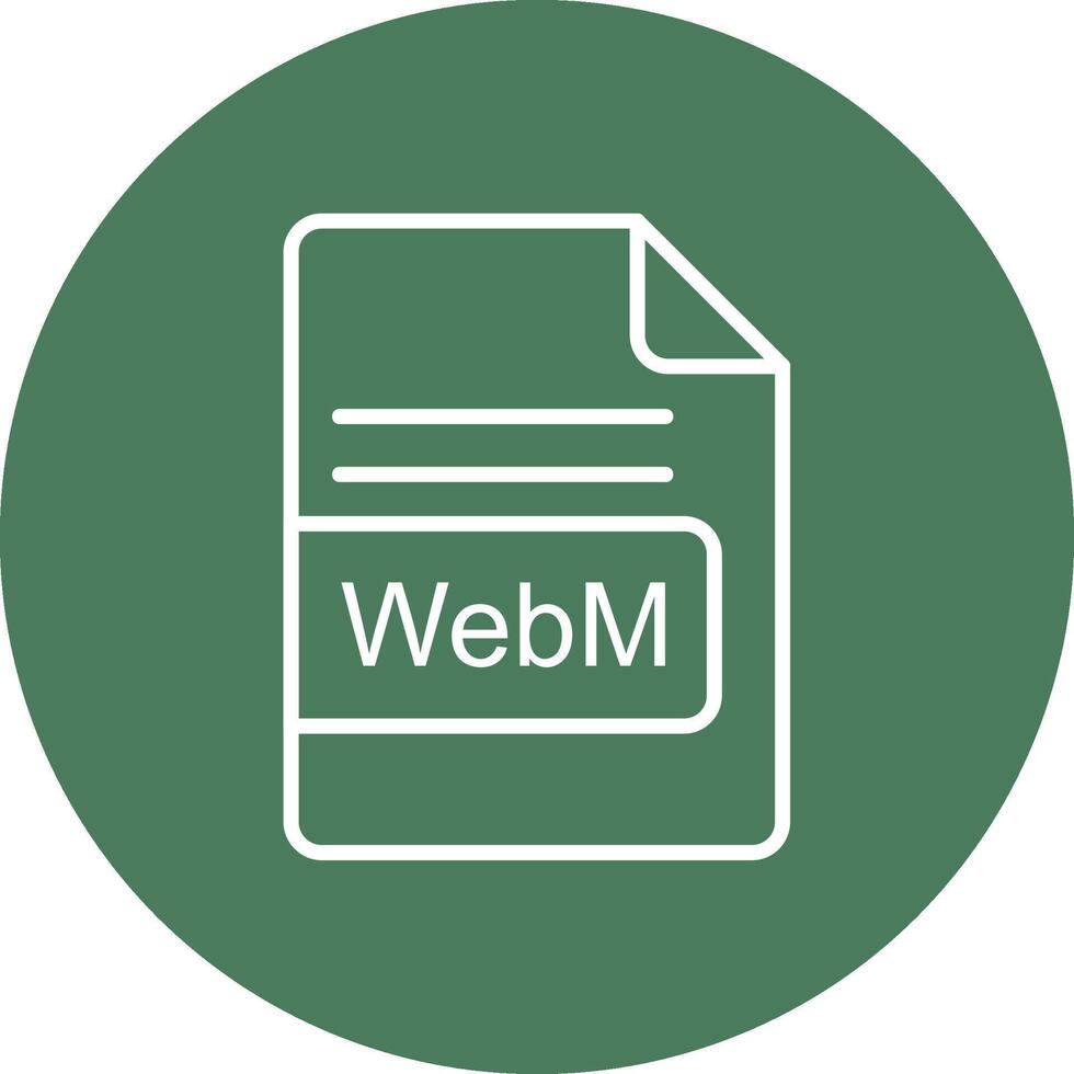 WebM File Format Line Multi Circle Icon vector