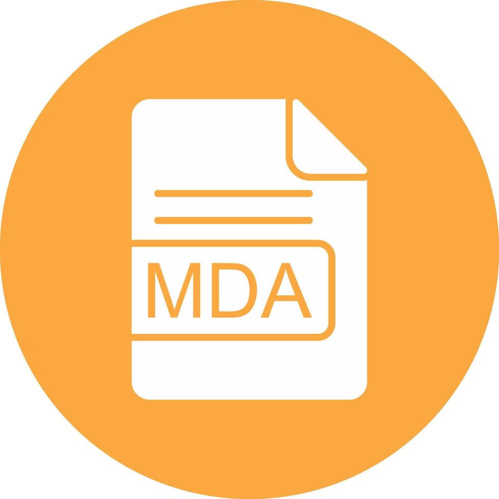 mda archivo formato glifo multi circulo icono vector