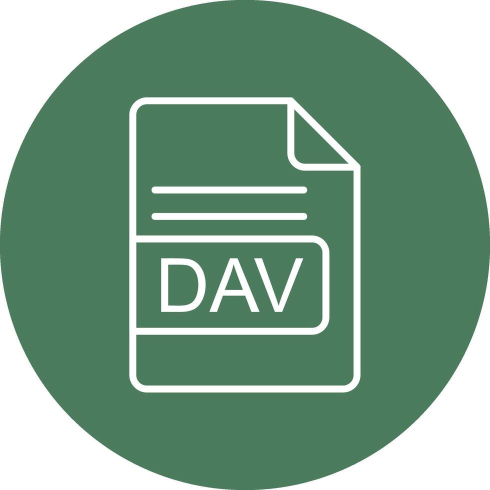 DAV File Format Line Multi Circle Icon vector