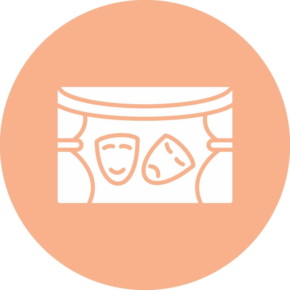 Theatre Glyph Multi Circle Icon vector