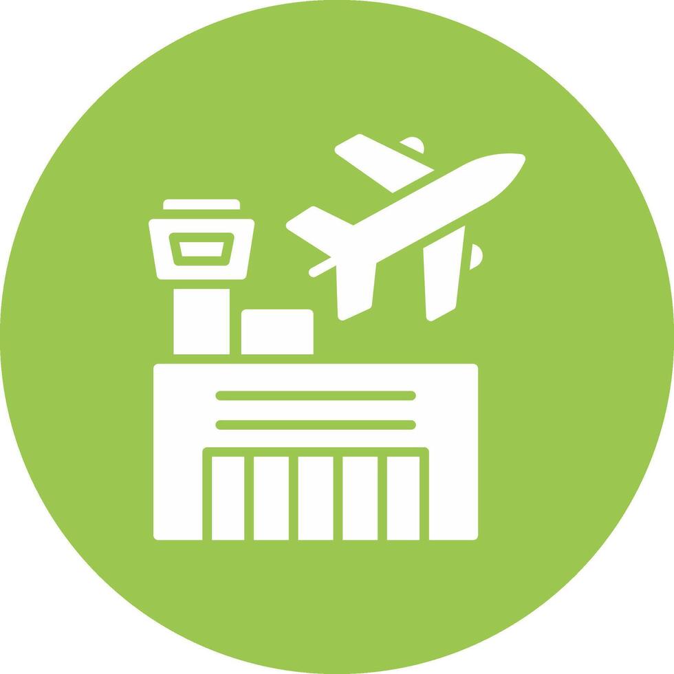 Airport Glyph Multi Circle Icon vector