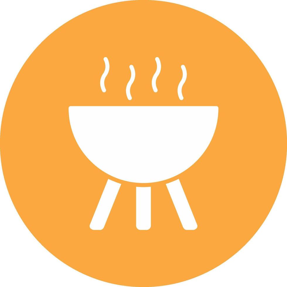 BBQ Grill Glyph Multi Circle Icon vector