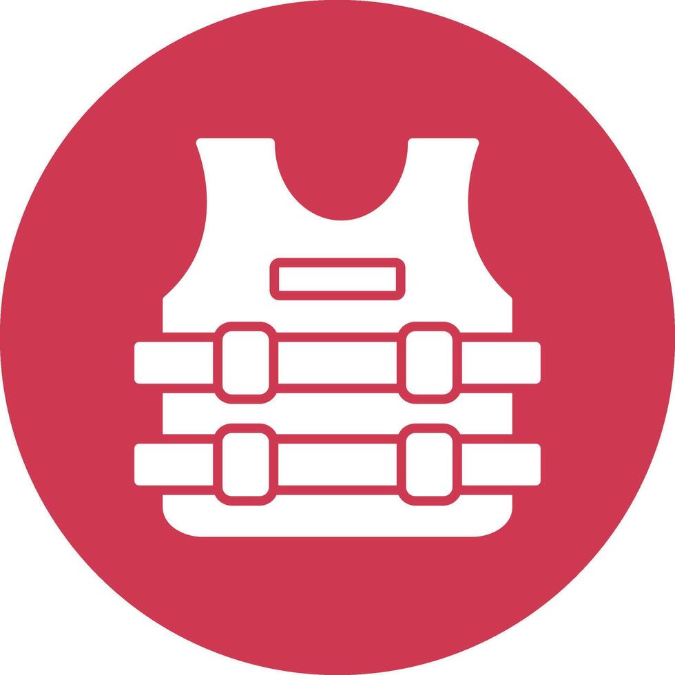 Bullet Proof Jacket Glyph Multi Circle Icon vector