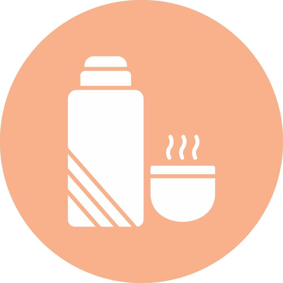 Thermos Glyph Multi Circle Icon vector