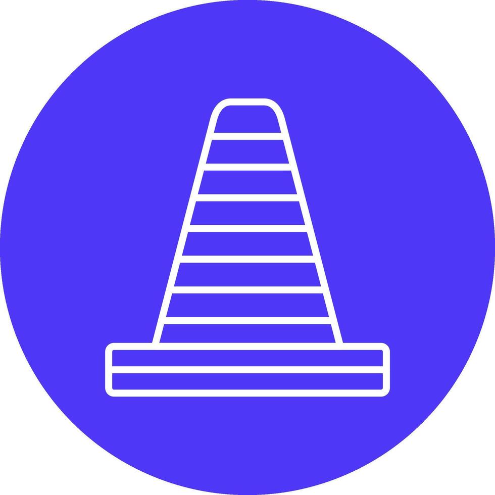 Traffic Cone Line Multi Circle Icon vector