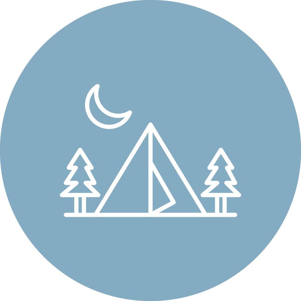 Camping Zone Line Multi Circle Icon vector