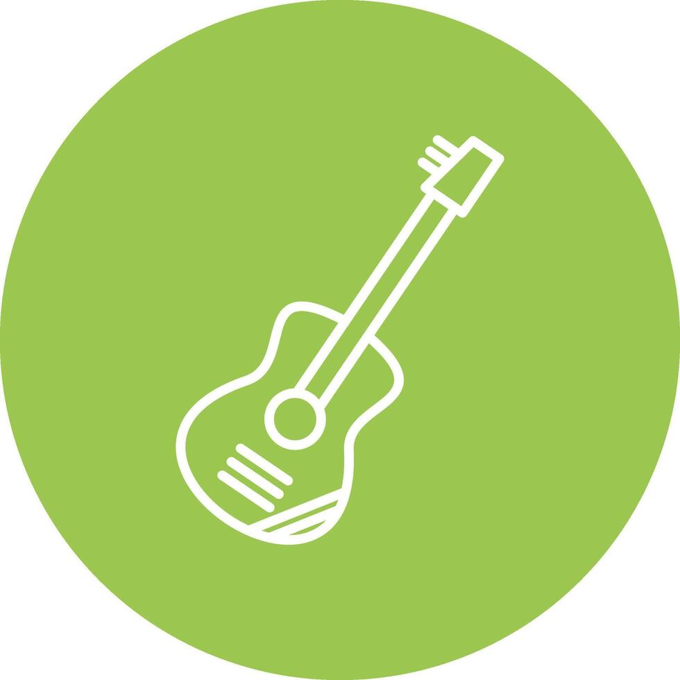 guitarra línea multi circulo icono vector