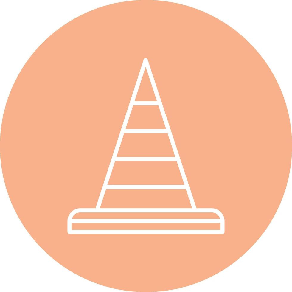 Traffic Cone Line Multi Circle Icon vector