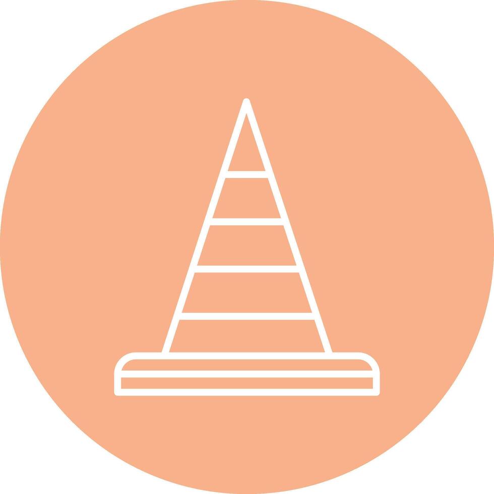 Traffic Cone Line Multi Circle Icon vector