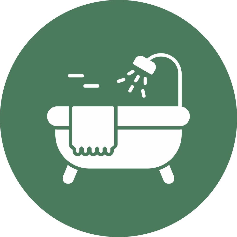 Bathtub Glyph Multi Circle Icon vector