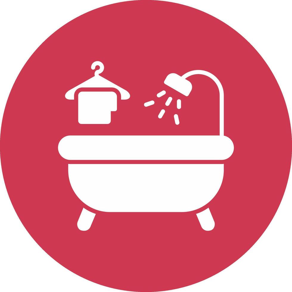 Bathtub Glyph Multi Circle Icon vector