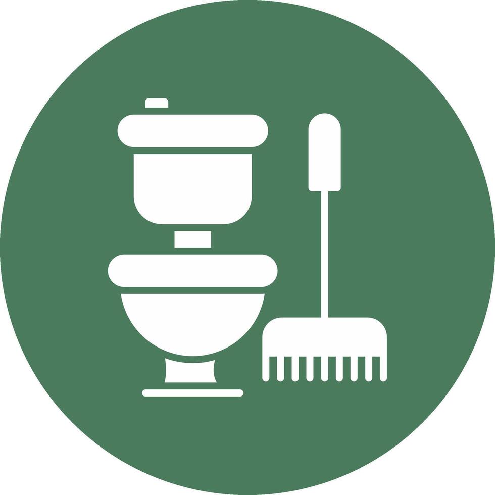 Toilet Glyph Multi Circle Icon vector