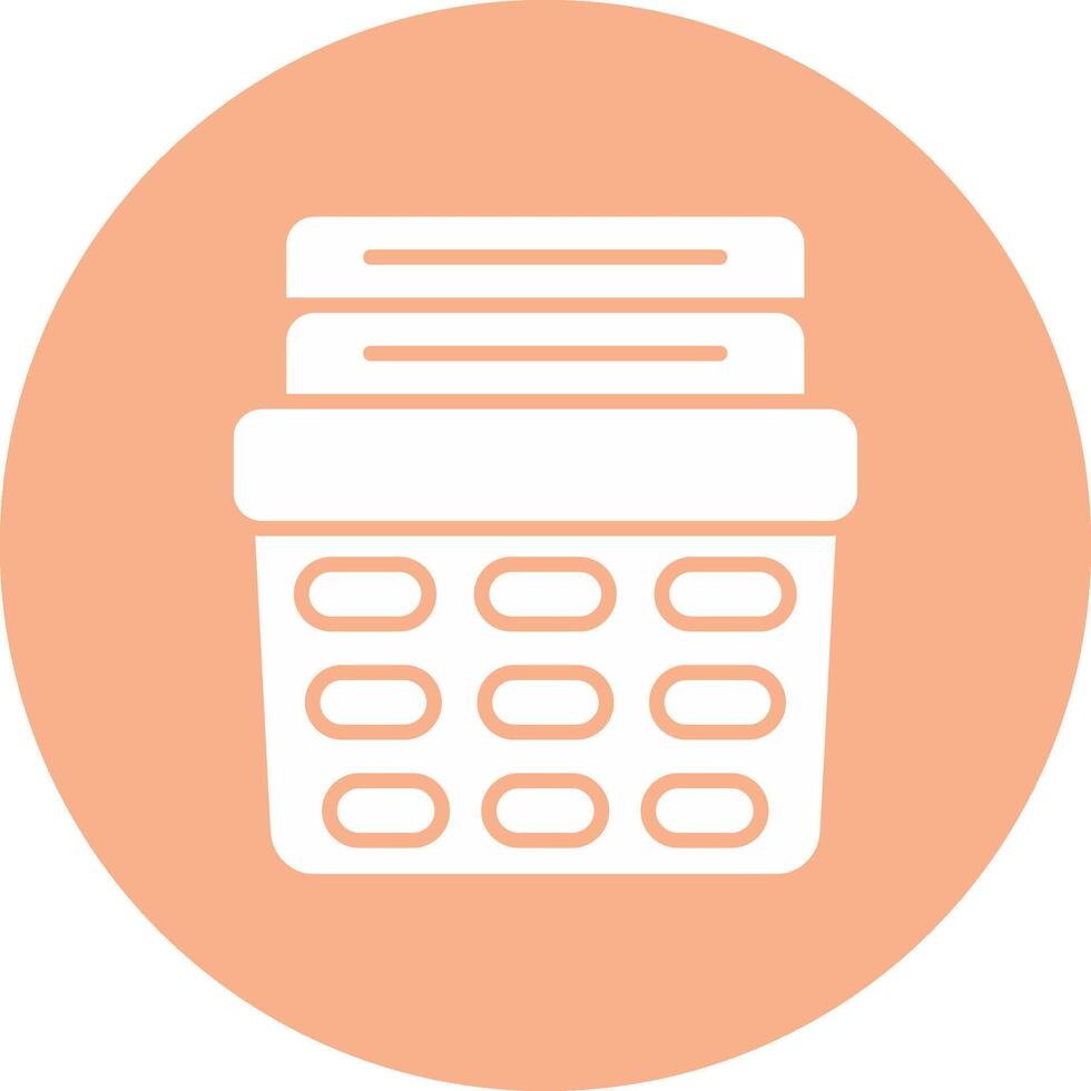 Laundry Basket Glyph Multi Circle Icon vector