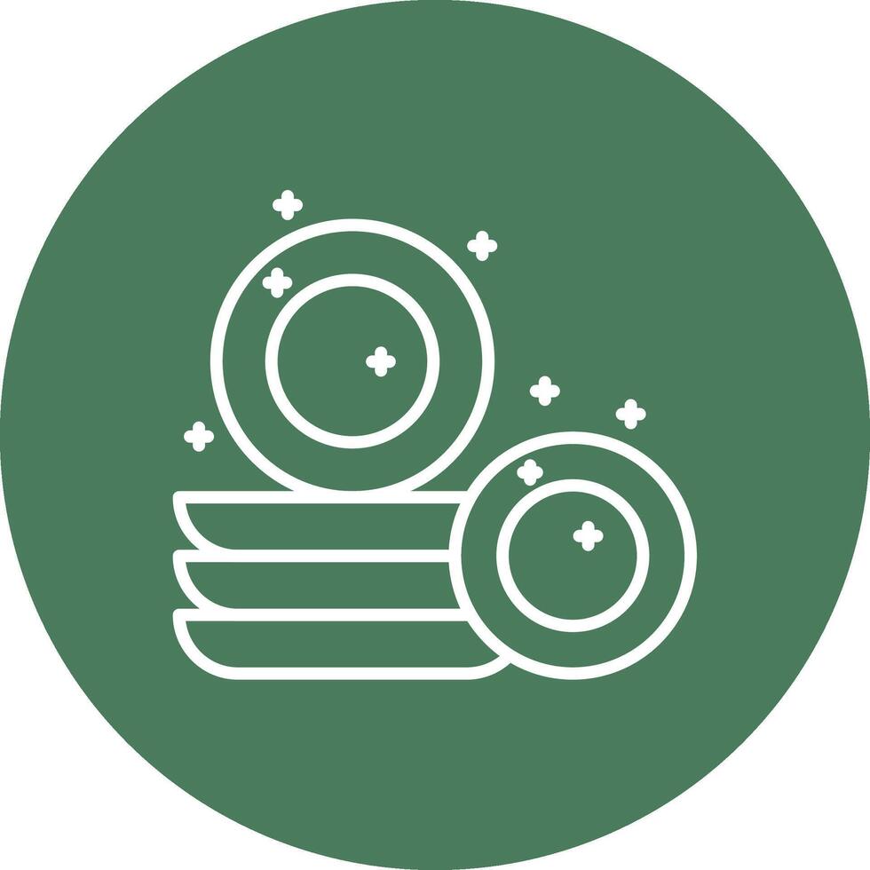 Dishes Line Multi Circle Icon vector