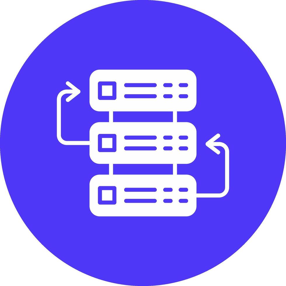 Servers Glyph Multi Circle Icon vector